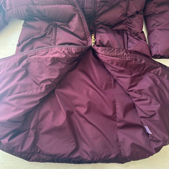 Lands' End Women's Down Shimmery Bergundy Purple Long Parka Size Medium - Picture 5 of 16